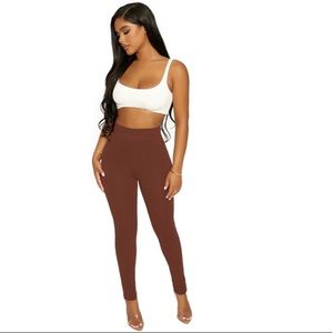NWOT Naked Wardrobe Chocolate Leggings
